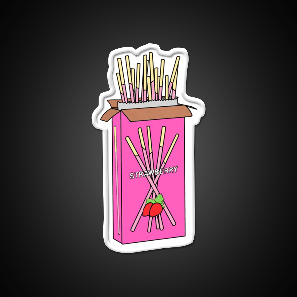 Strawberry Pocky Snack Food Led Neon Sign Rgb Color - Shineneon