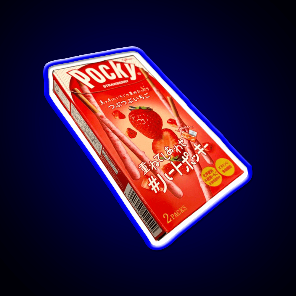 Strawberry Pocky Sticks Snack Food Led Neon Sign Rgb Color - Shineneon