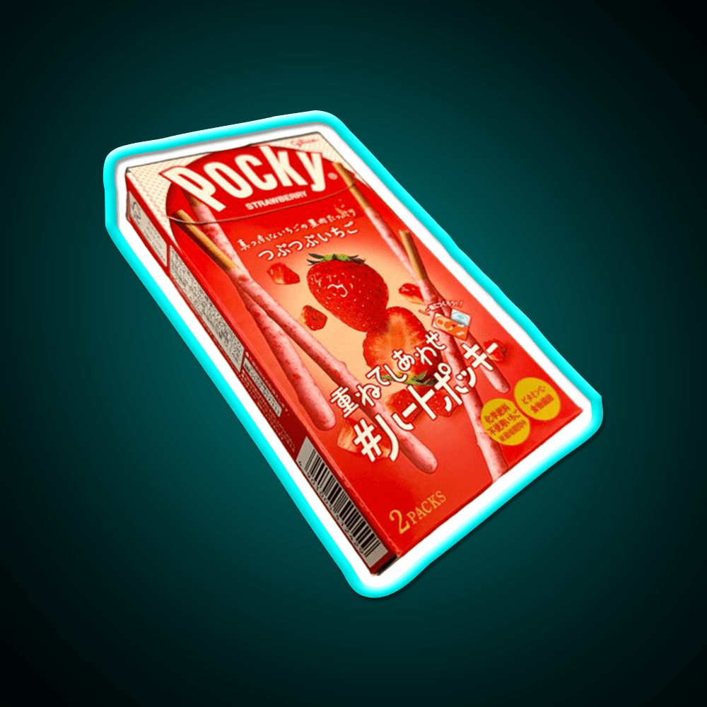 Strawberry Pocky Sticks Snack Food Led Neon Sign Rgb Color - Shineneon