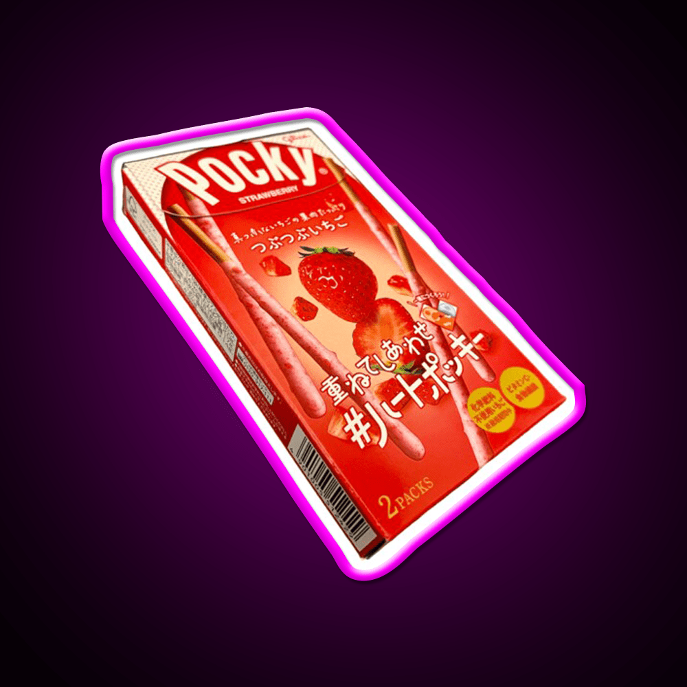 Strawberry Pocky Sticks Snack Food Led Neon Sign Rgb Color - Shineneon