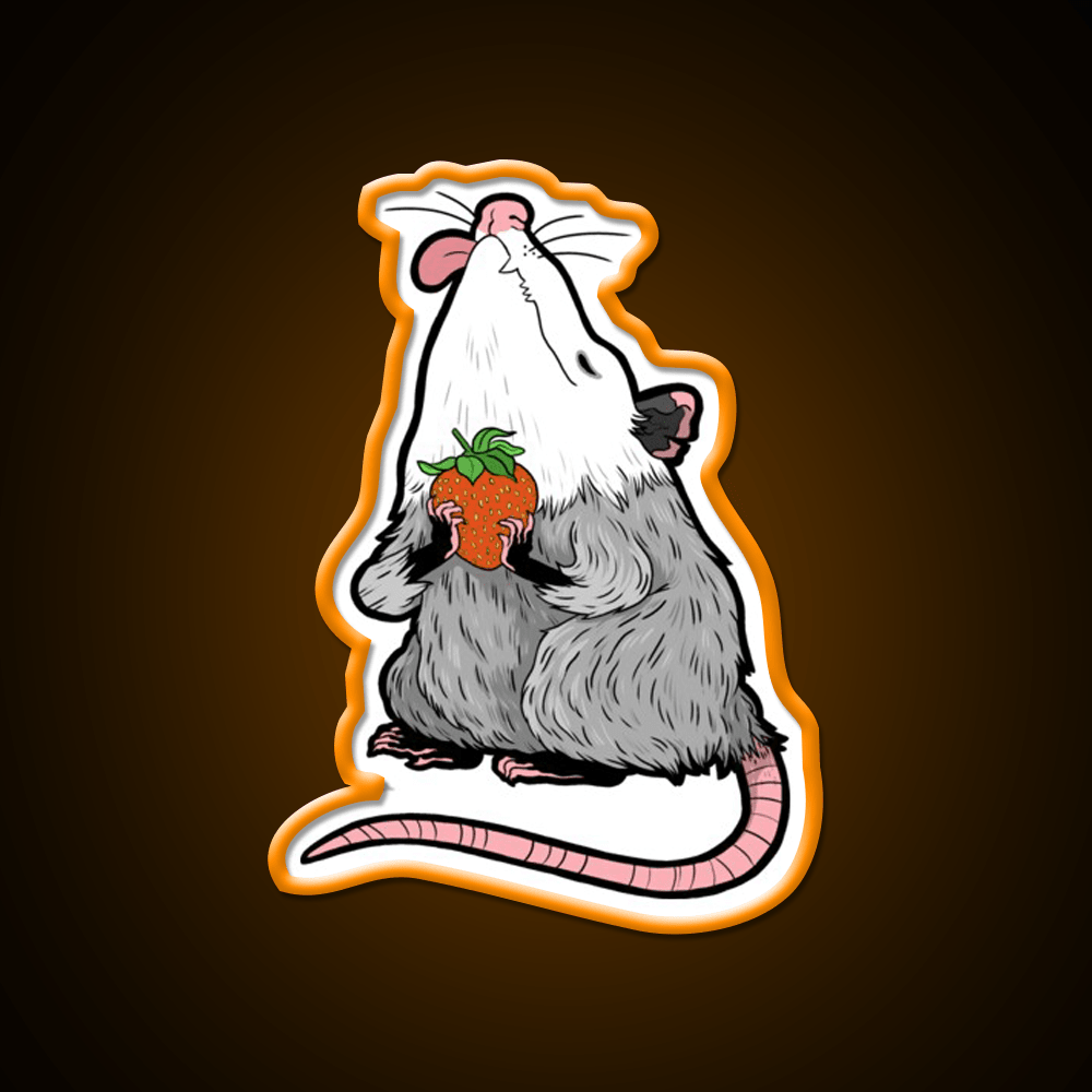 Strawberry Possum Snack Food Led Neon Sign Rgb Color - Shineneon