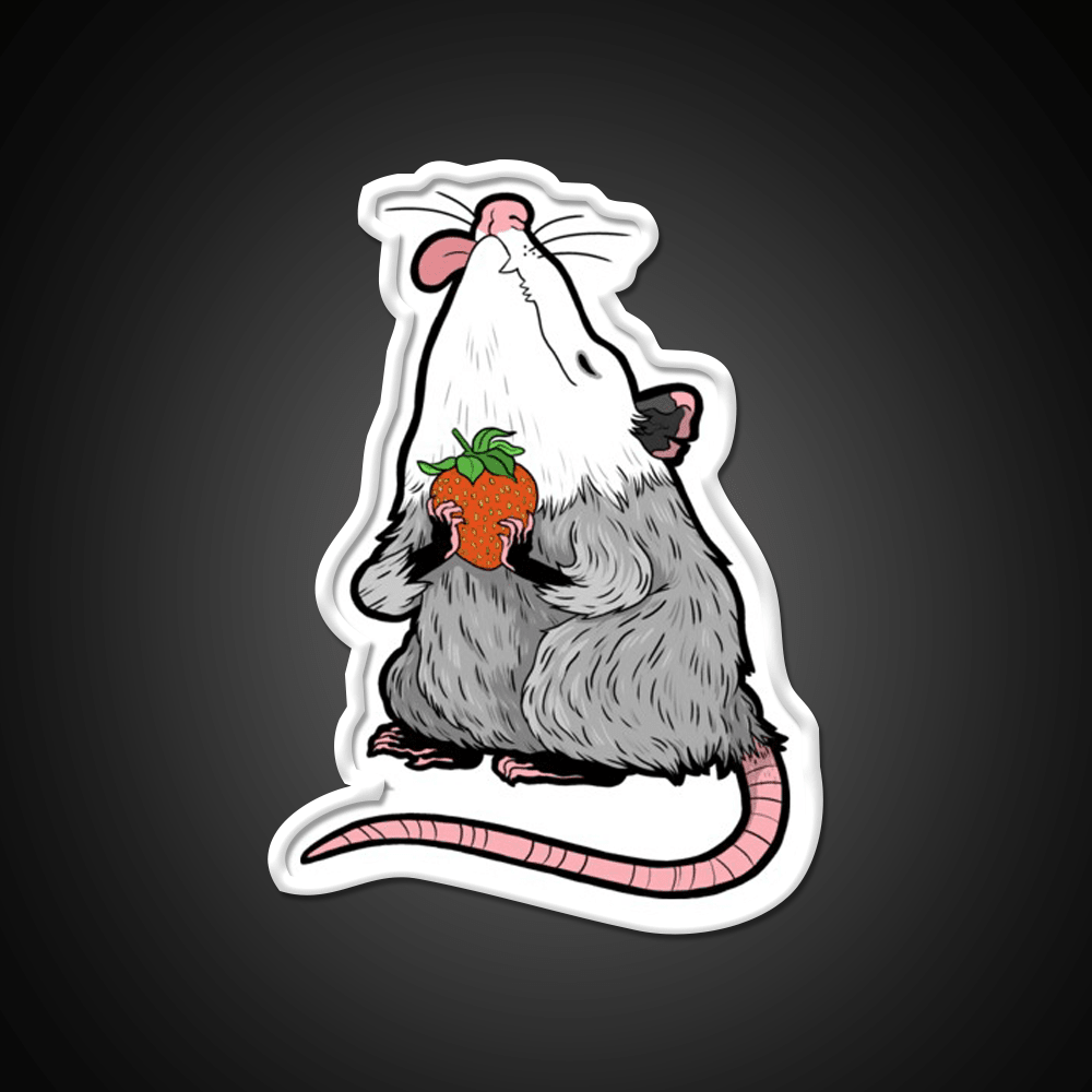Strawberry Possum Snack Food Led Neon Sign Rgb Color - Shineneon