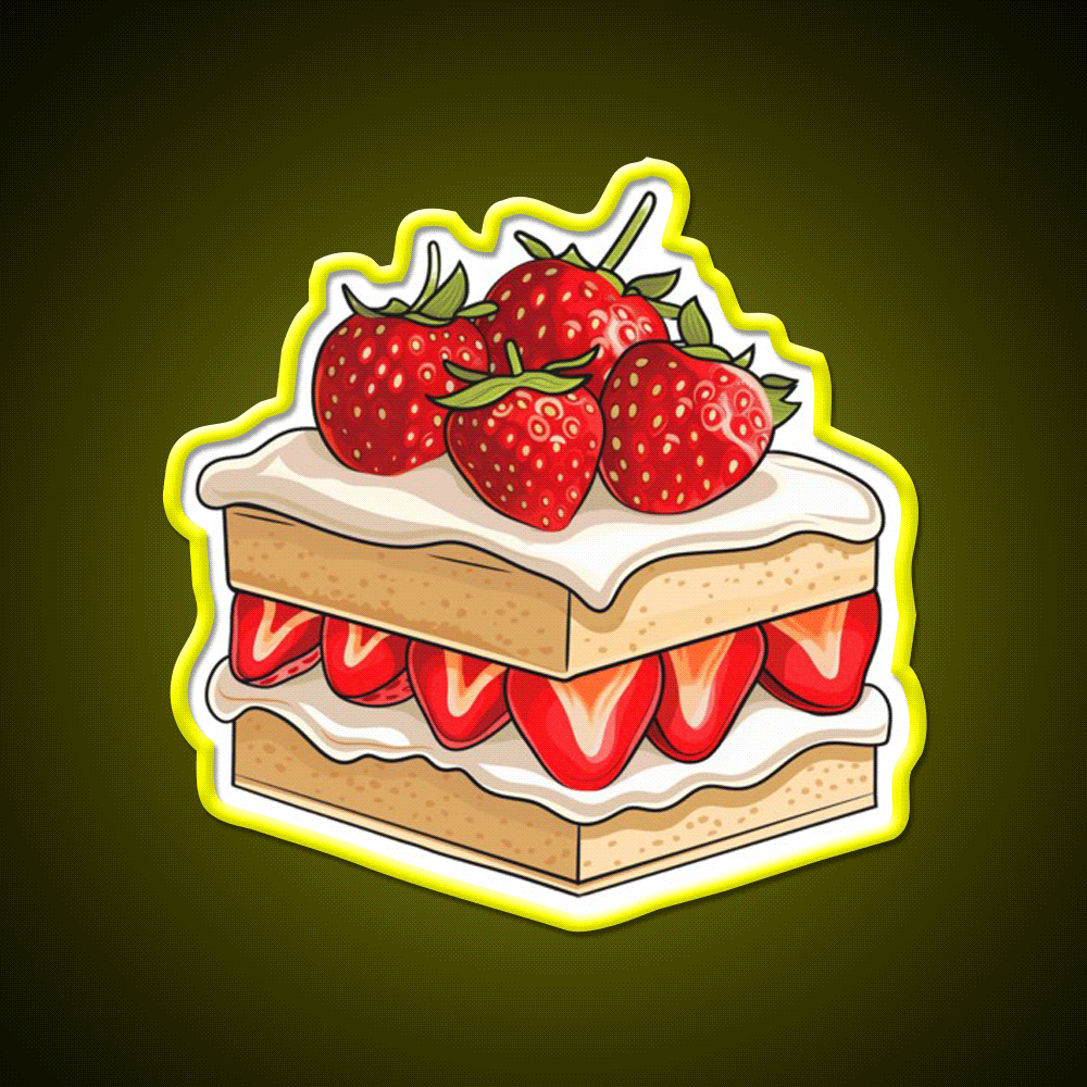 Strawberry Shortcake Snack Food Led Neon Sign Rgb Color - Custom LED neon sign front view