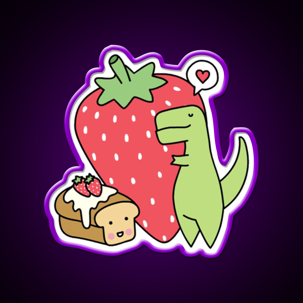 Strawberry Snack Loof Timmy Snack Food Led Neon Sign Rgb Color - Shineneon