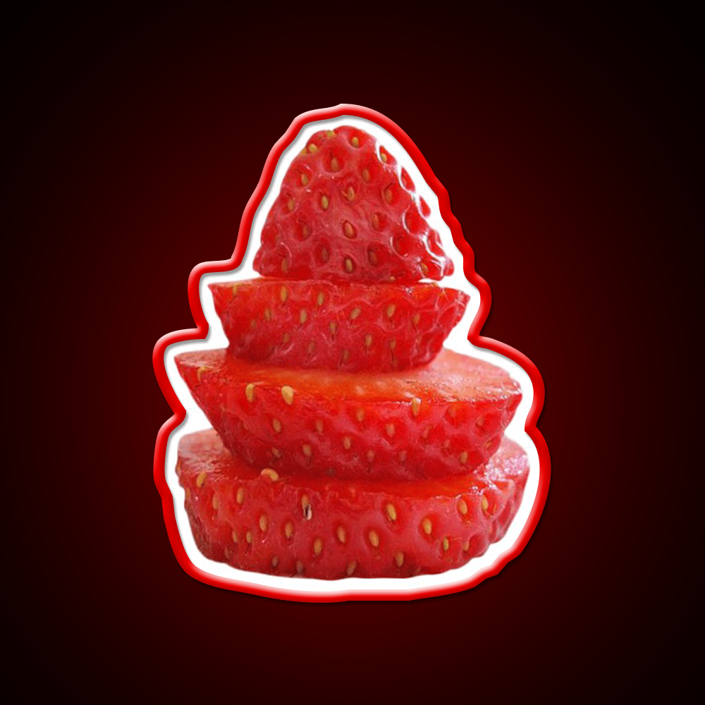 Strawberry Stack Snack Food Led Neon Sign Rgb Color - Shineneon