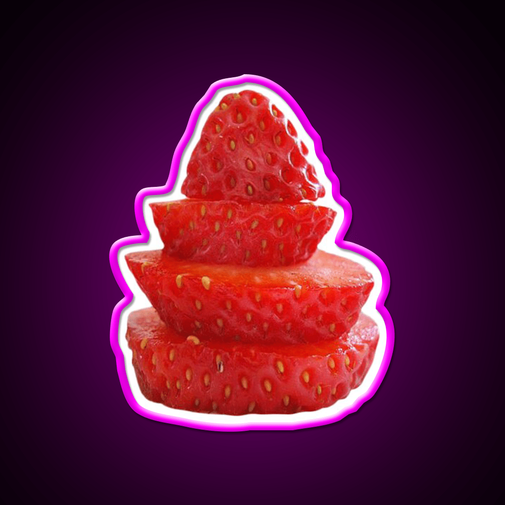 Strawberry Stack Snack Food Led Neon Sign Rgb Color - Shineneon
