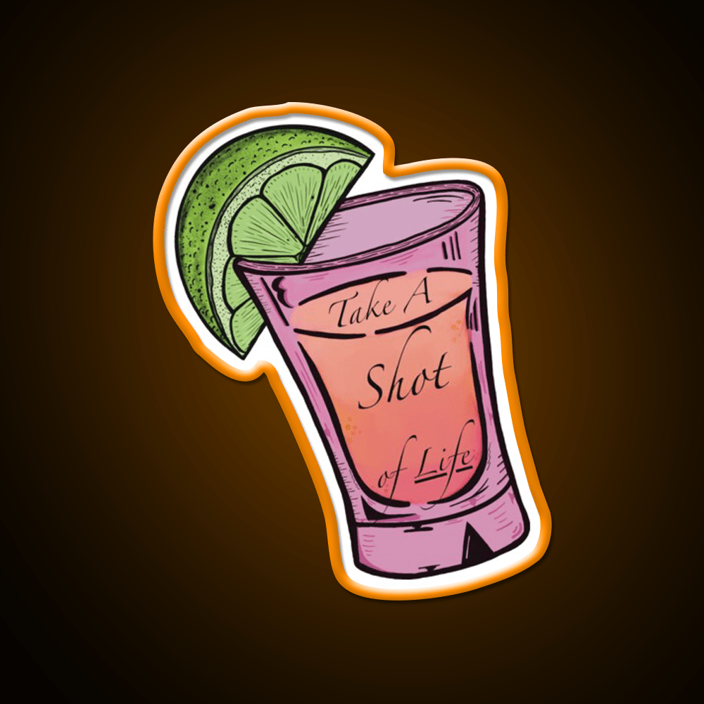 Strawberry Tequila Sunrise Take A Shot Party Drink Tequila Led Neon Sign Rgb Color - Shineneon