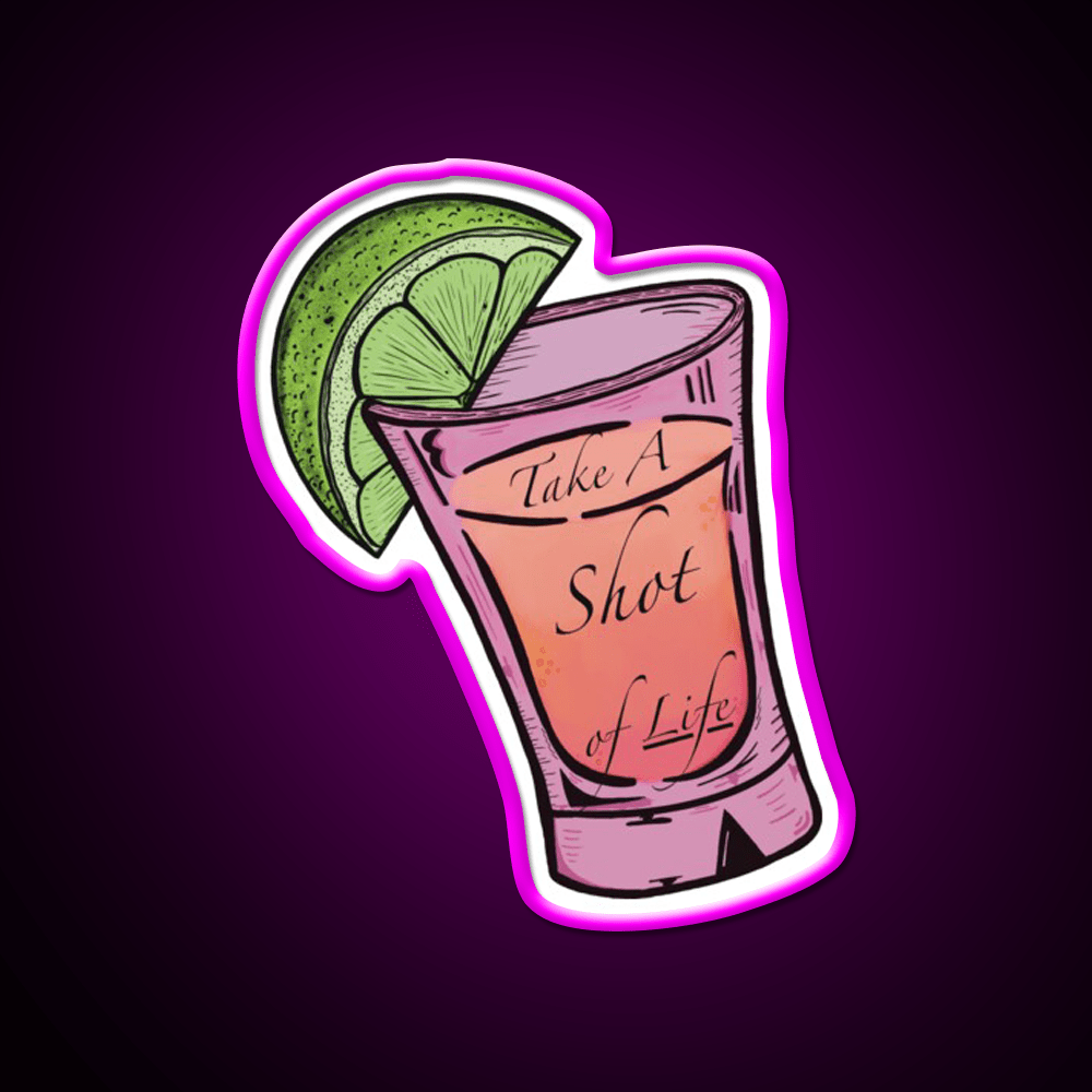 Strawberry Tequila Sunrise Take A Shot Party Drink Tequila Led Neon Sign Rgb Color - Shineneon