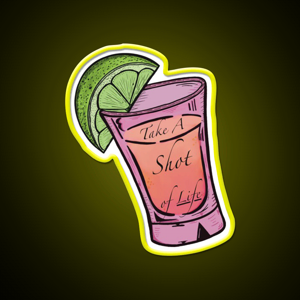 Strawberry Tequila Sunrise Take A Shot Party Drink Tequila Led Neon Sign Rgb Color