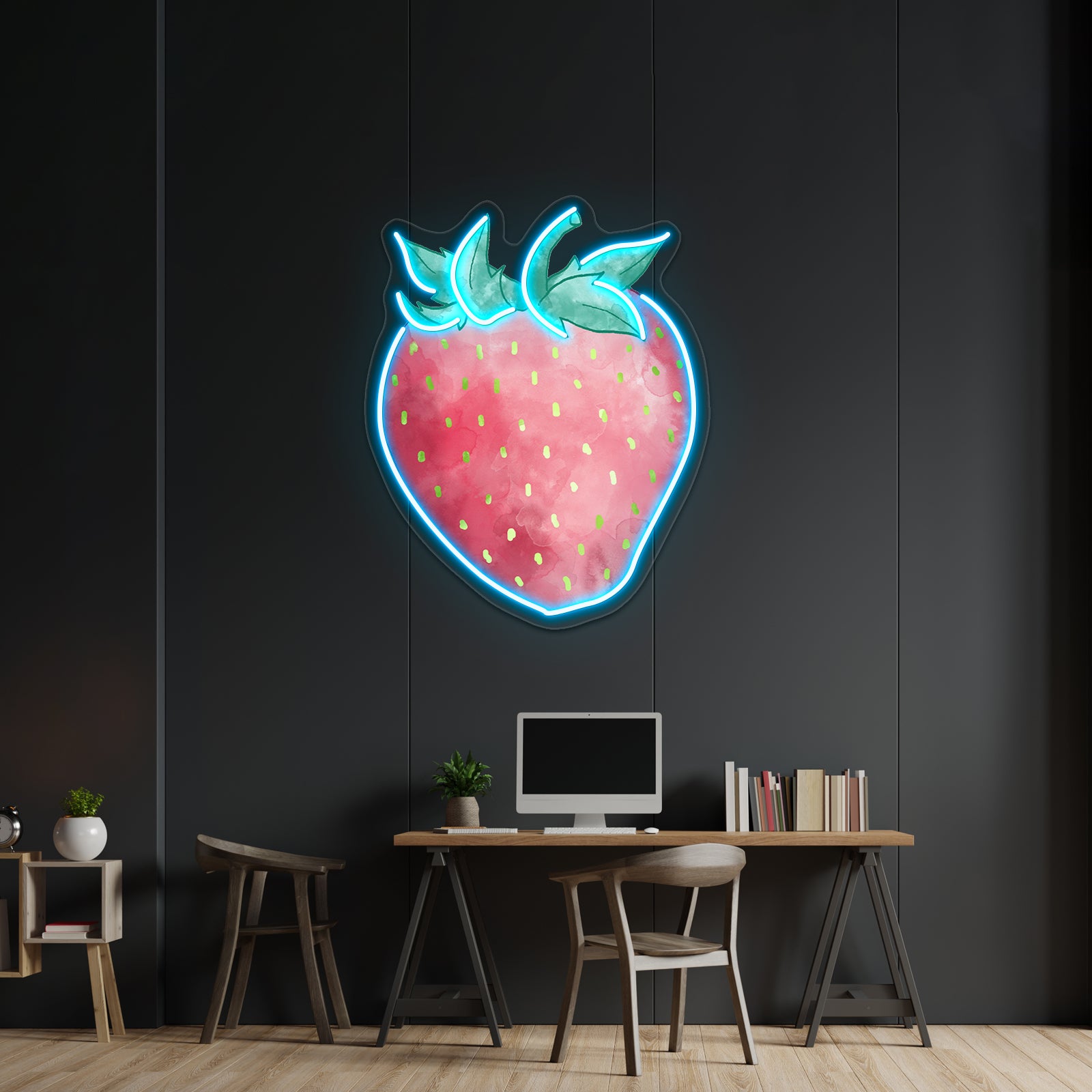 Strawberry Watercolor Neon Sign Artwork For Led Signs For Business | Shineneon