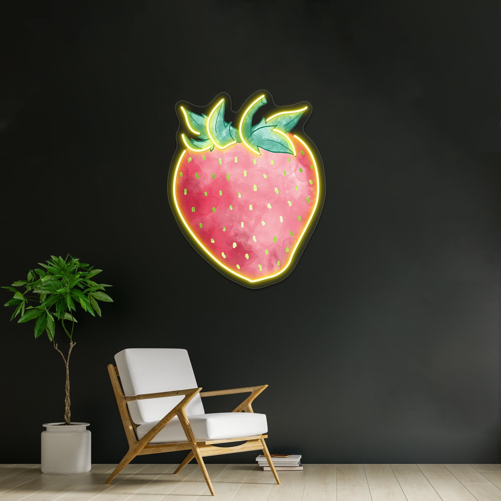 Strawberry Watercolor Neon Sign Artwork For Led Signs For Business | Shineneon