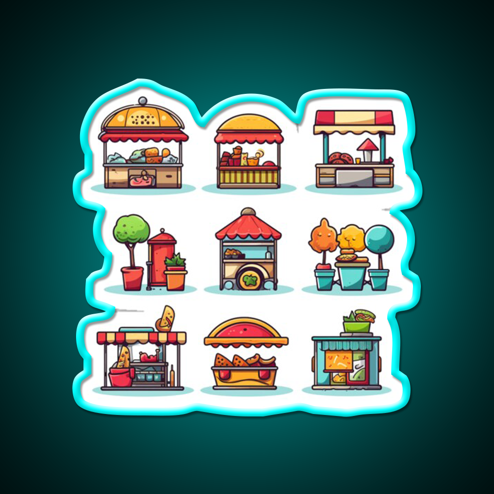 Street Food Fast Food Led Neon Sign For Burger Place Rgb Color