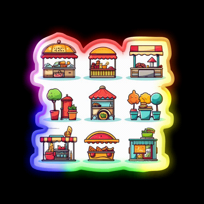 Street Food Fast Food Led Neon Sign For Burger Place Rgb Color