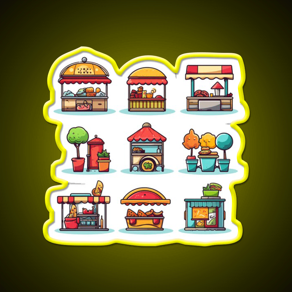 Street Food Fast Food Led Neon Sign For Burger Place Rgb Color