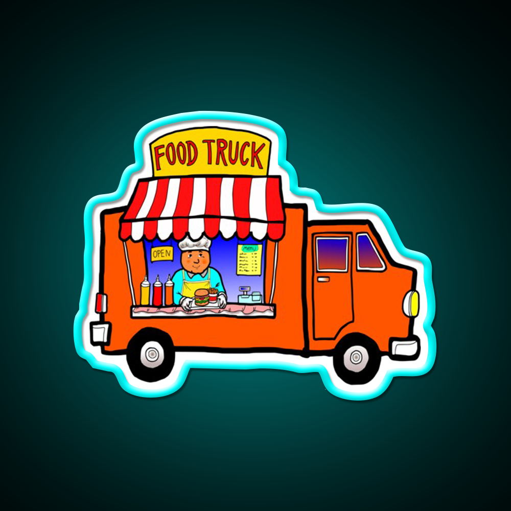 Street Food Truck Fast Food Led Neon Sign For Burger Place Rgb Color