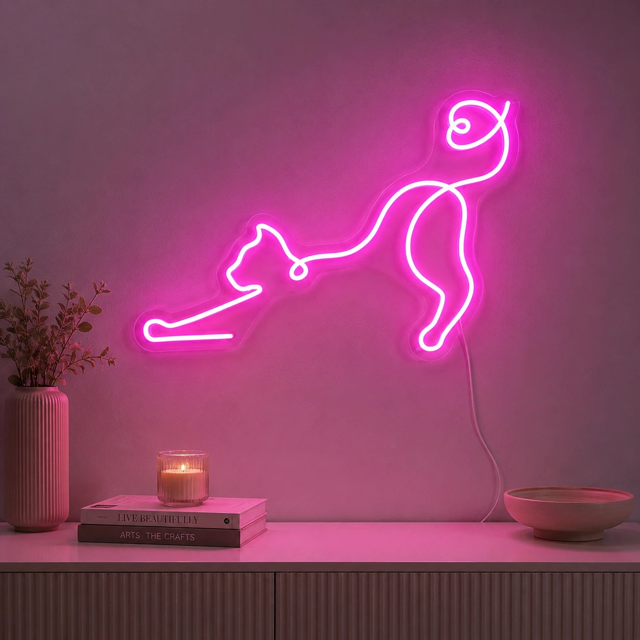 Stretching Cat Neon Sign LED Neon Sign high-converting product image
