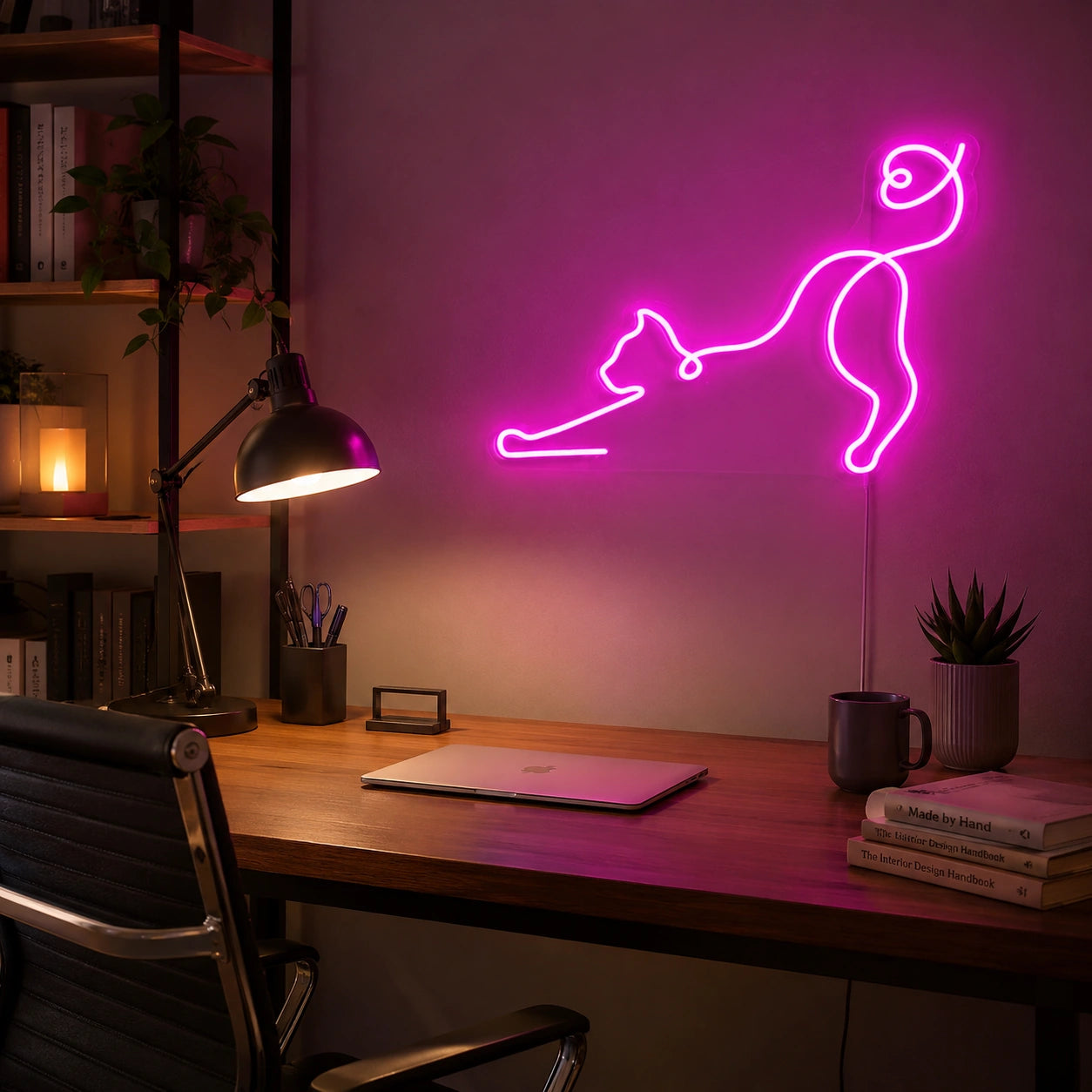 Stretching Cat Neon Sign LED Neon Sign real lifestyle scene