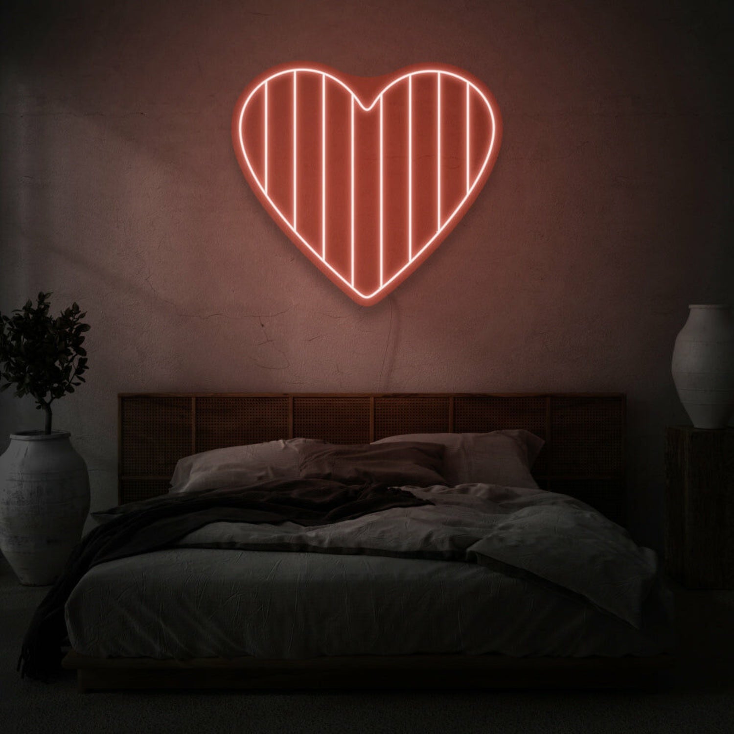 Striped Heart Led Neon Light | Shineneon