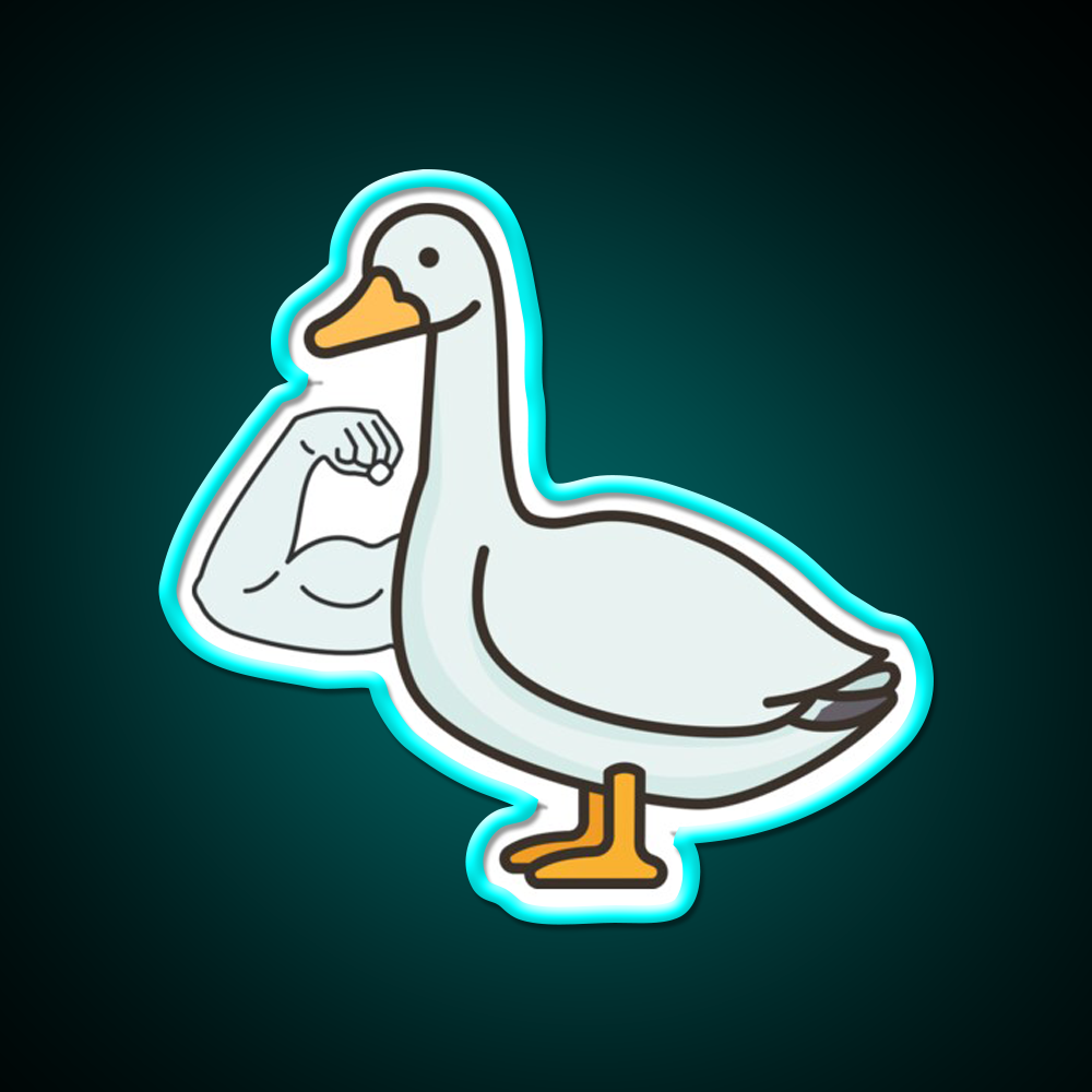 Strong Bicep Geese Goose Gym Fitness Led Neon Sign Rgb Color