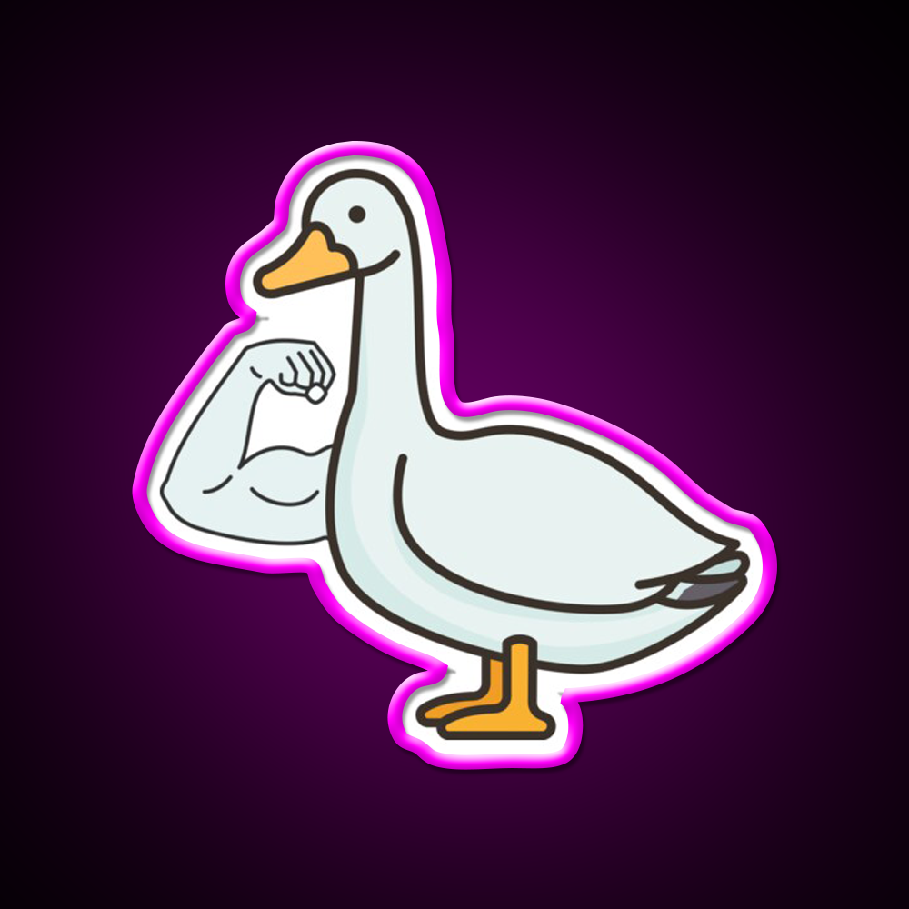 Strong Bicep Geese Goose Gym Fitness Led Neon Sign Rgb Color