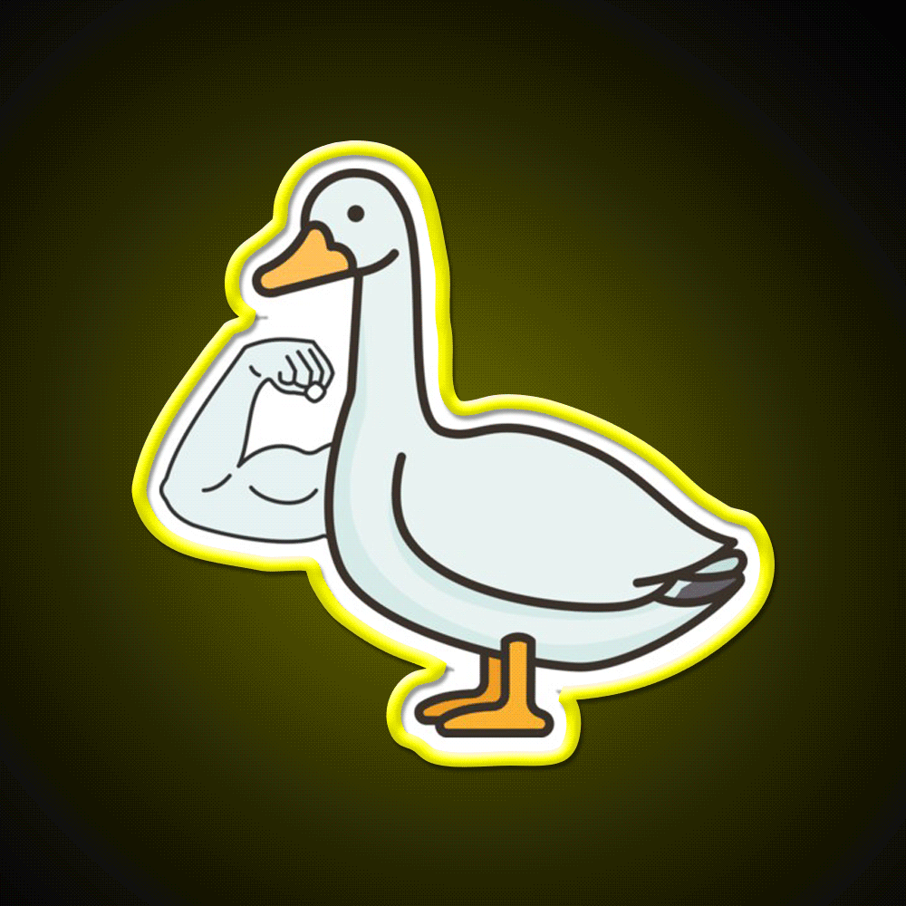 Strong Bicep Geese Goose Gym Fitness Led Neon Sign Rgb Color