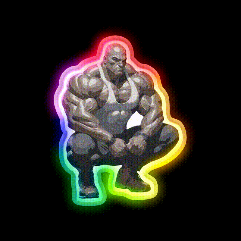 Strong Bodybuilder Gym Fitness Led Neon Sign Rgb Color