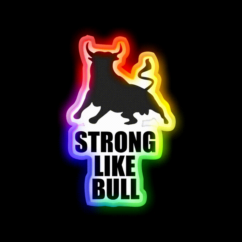 Strong Like Bull Gym Fitness Led Neon Sign Rgb Color