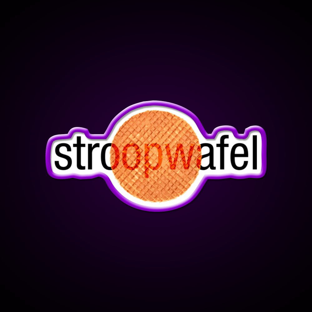 Stroopwafel Dutch Waffle Snack Food Led Neon Sign Rgb Color - Shineneon