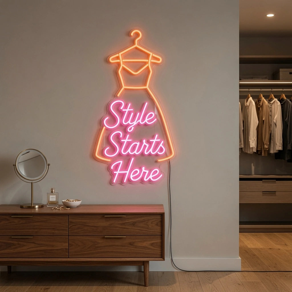 Style Starts Here LED Neon Sign - 03 Real Lifestyle Scene
