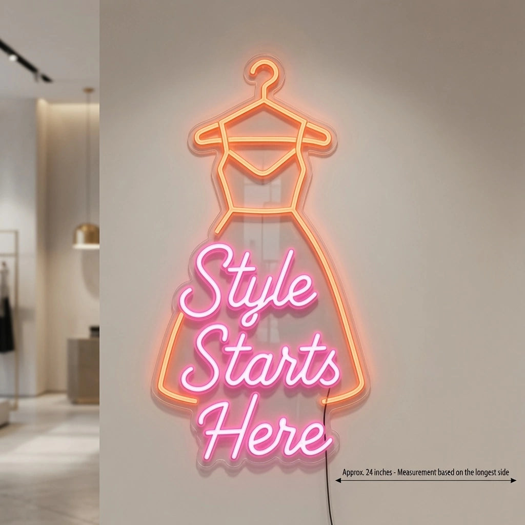 Style Starts Here LED Neon Sign - 04 Size Image