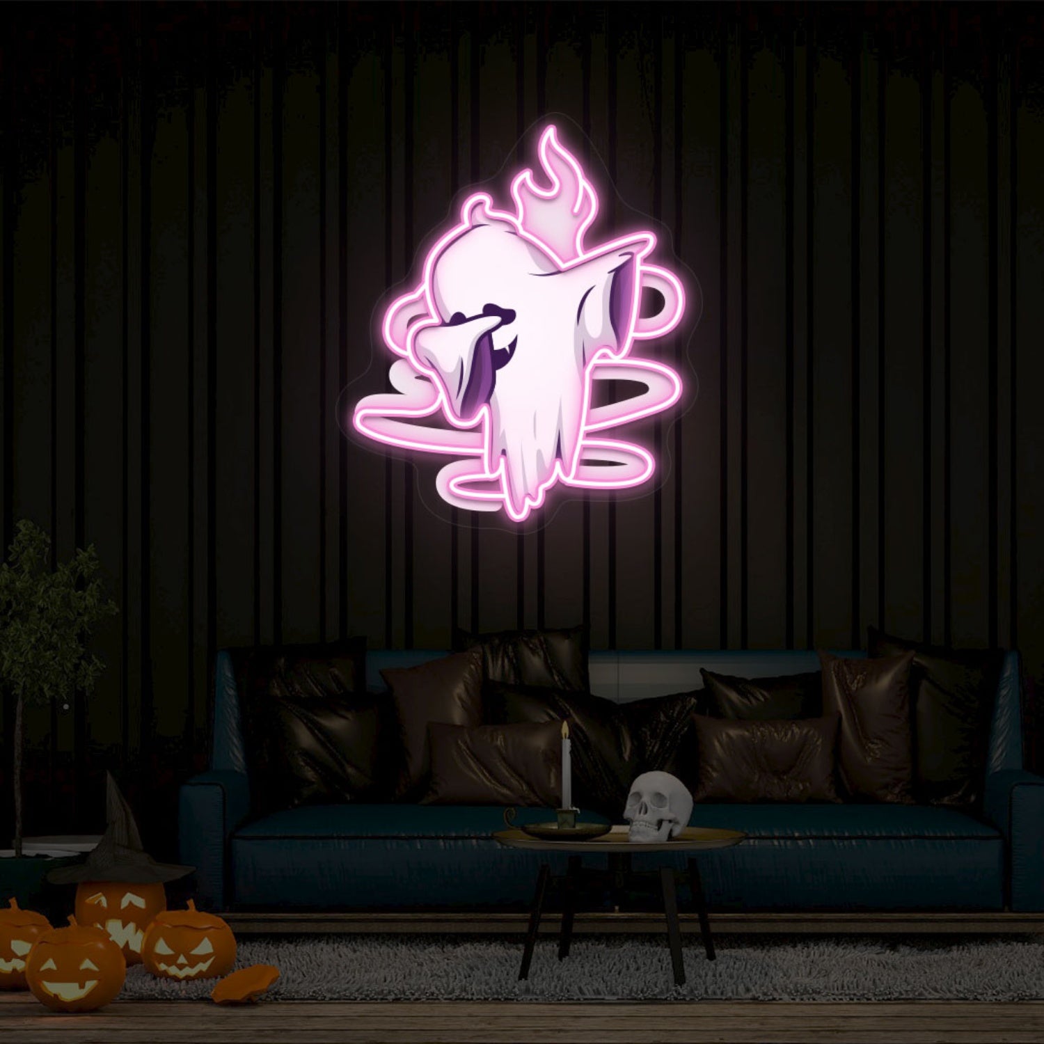 Stylish Ghoul Dab Neon Artwork | Shineneon