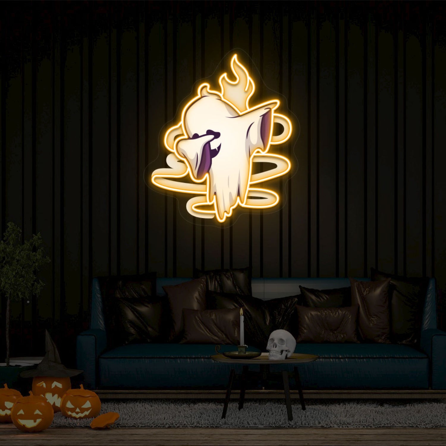 Stylish Ghoul Dab Neon Artwork | Shineneon