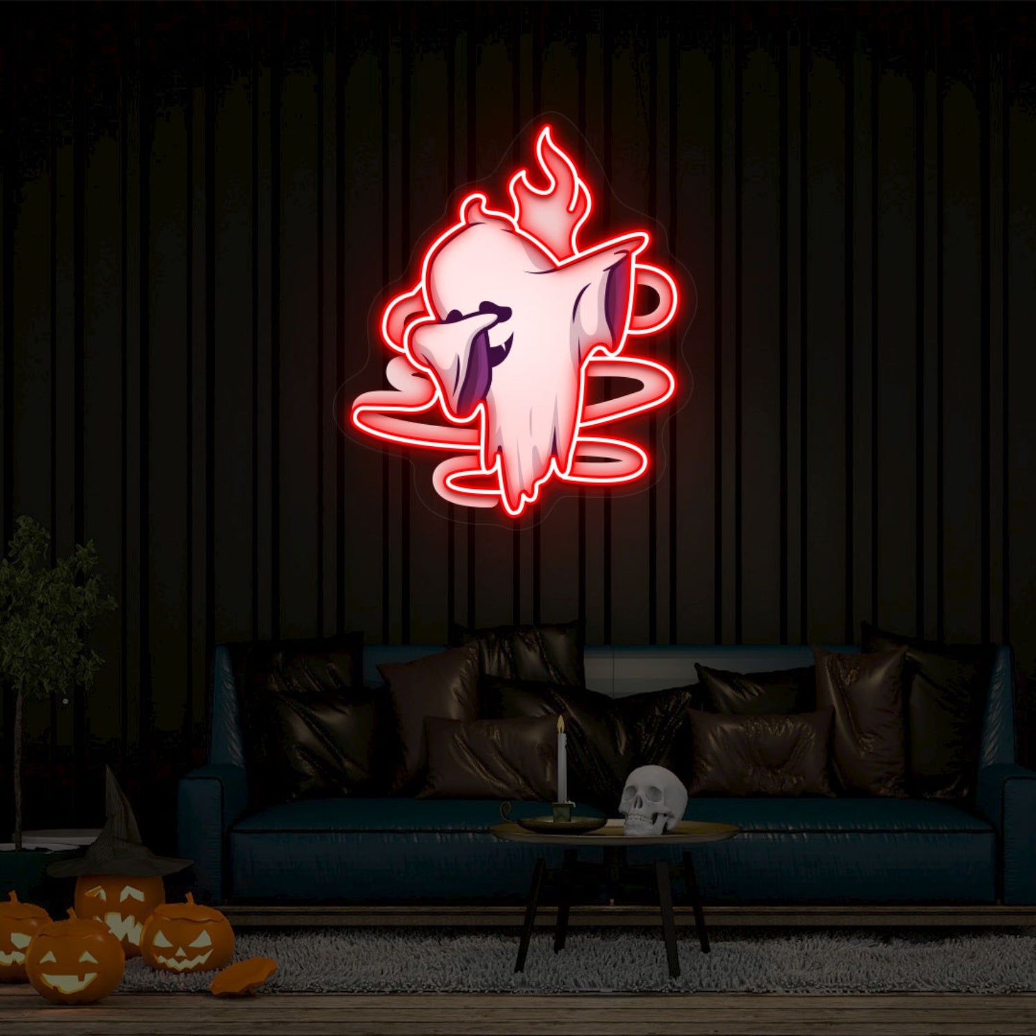 Stylish Ghoul Dab Neon Artwork | Shineneon