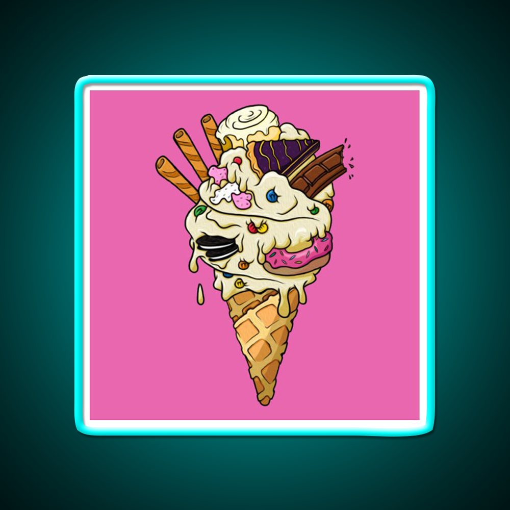 Sugar Rush Fast Food Led Neon Sign For Burger Place Rgb Color