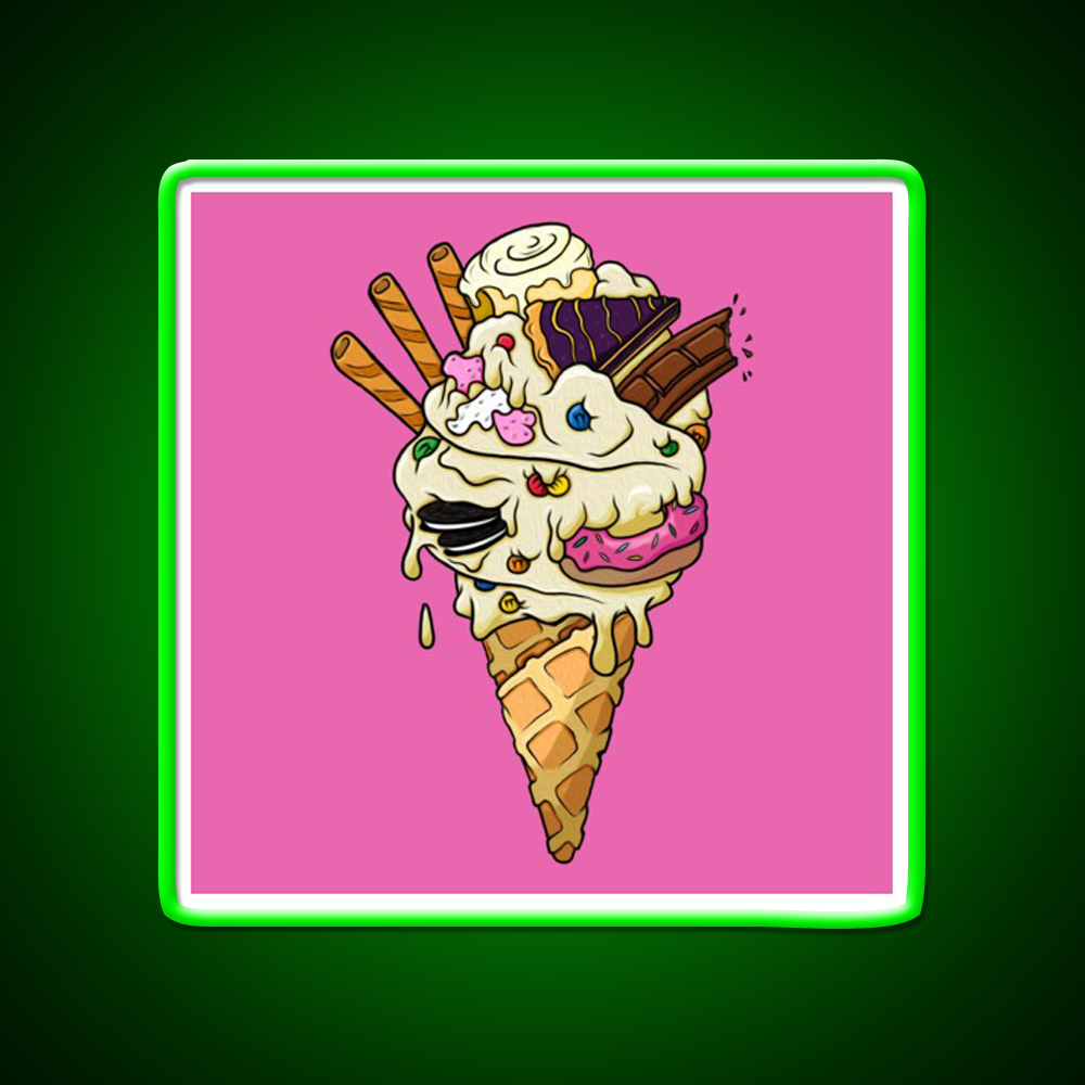 Sugar Rush Fast Food Led Neon Sign For Burger Place Rgb Color