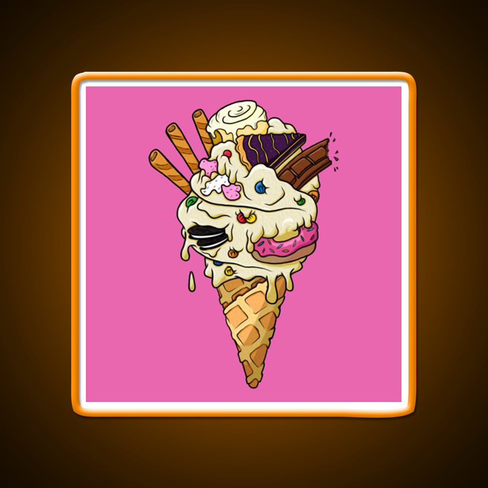 Sugar Rush Fast Food Led Neon Sign For Burger Place Rgb Color