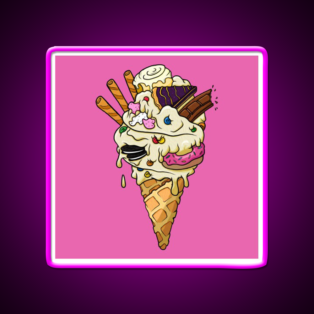 Sugar Rush Fast Food Led Neon Sign For Burger Place Rgb Color