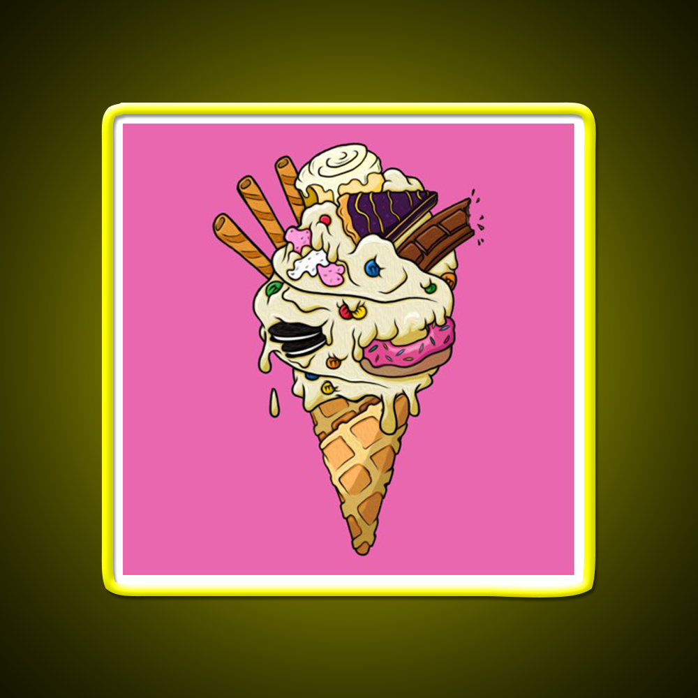 Sugar Rush Fast Food Led Neon Sign For Burger Place Rgb Color