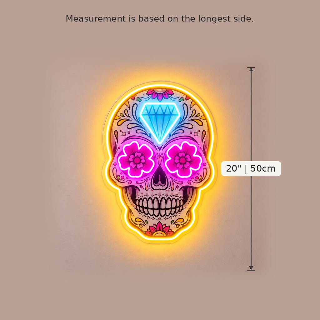 Sugar Skull Diamond LED Neon Sign - Shineneon
