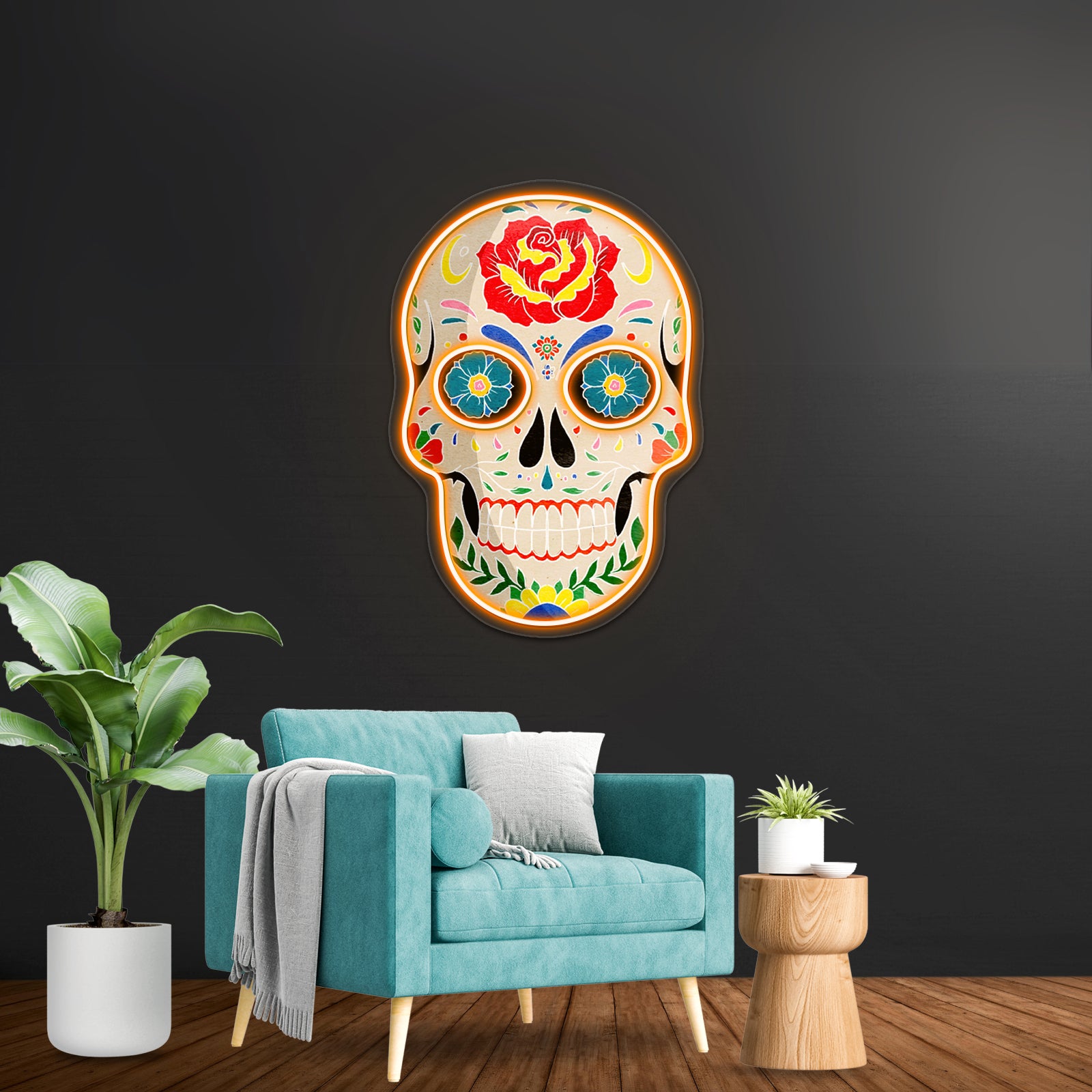 Sugar Skull Halloween Neon Sign Artwork For Led Signs For Room | Shineneon