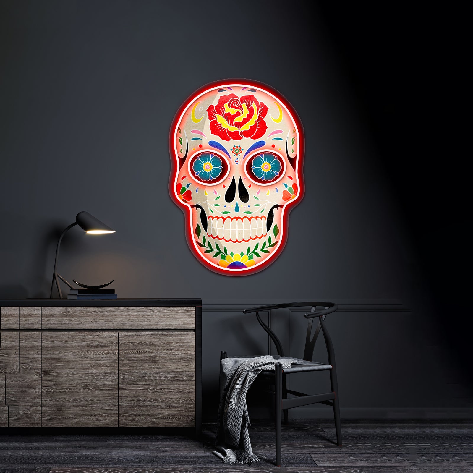 Sugar Skull Halloween Neon Sign Artwork For Led Signs For Room | Shineneon