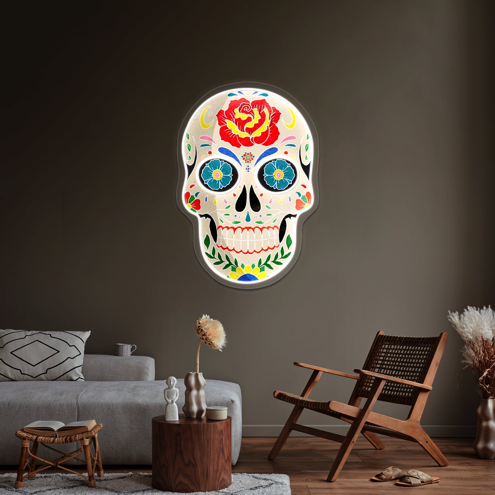 Sugar Skull Halloween Neon Sign Artwork For Led Signs For Room | Shineneon