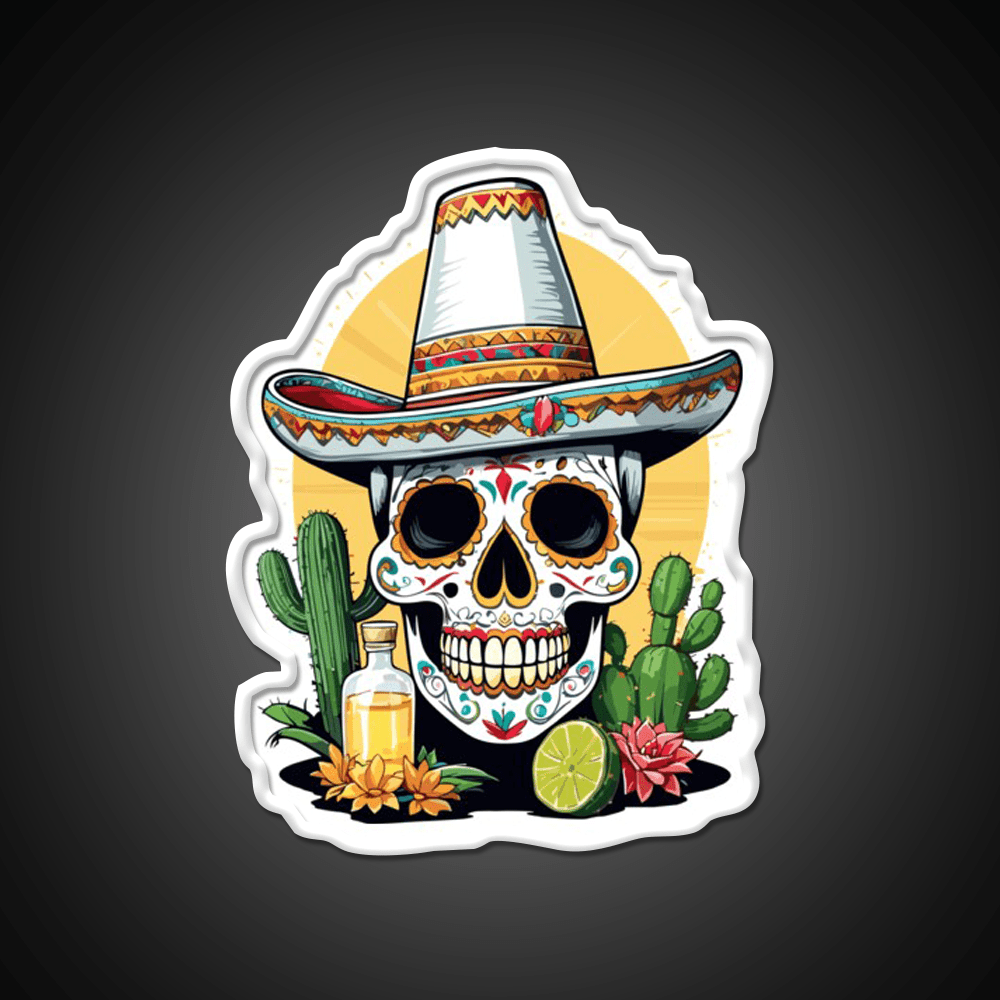 Sugar Skull Mexico Tequila Cinco De Mayo Party Drink Tequila Led Neon Sign Rgb Color - Shineneon