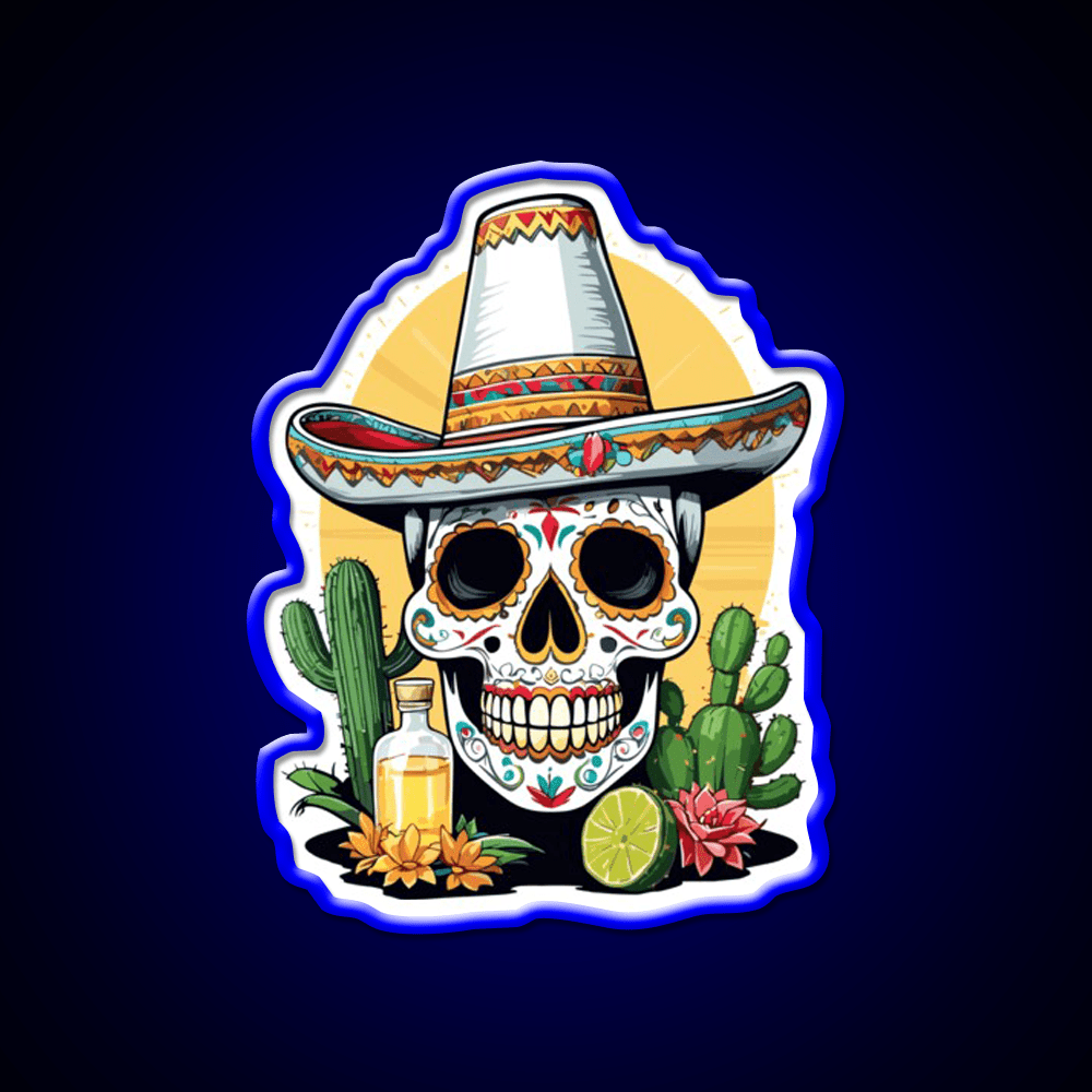 Sugar Skull Mexico Tequila Cinco De Mayo Party Drink Tequila Led Neon Sign Rgb Color - Shineneon