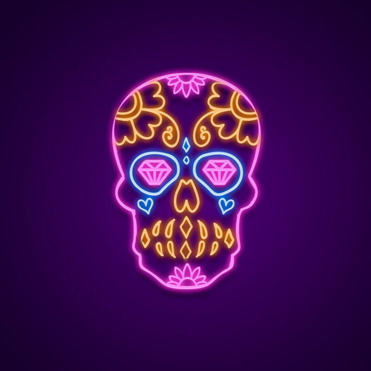 Sugar Skull Neon Sign For Festive And Whimsical Decor | Shineneon