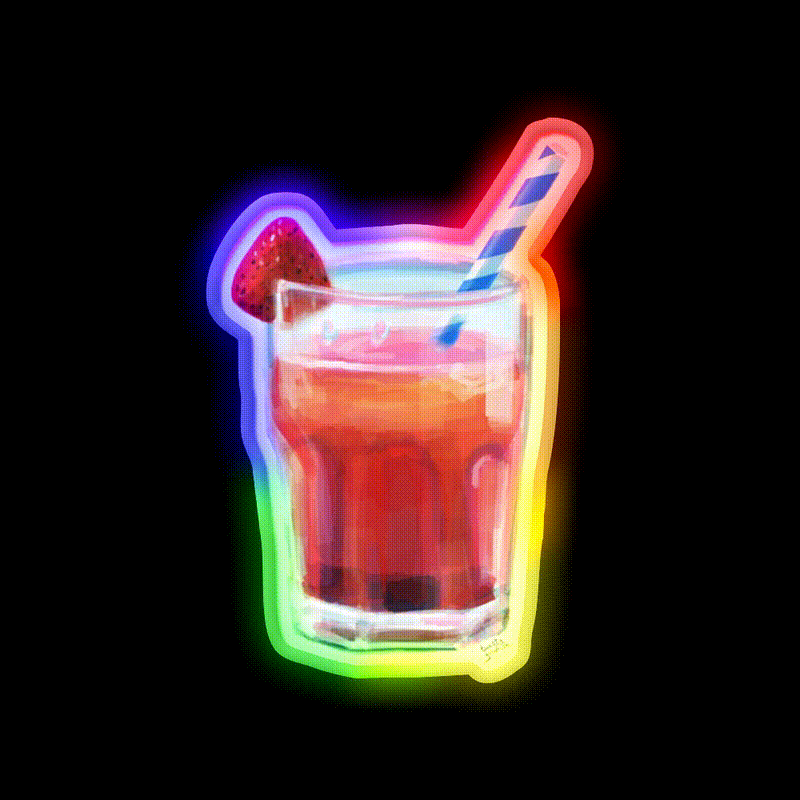 Summer Drink Cocktail Bar Decor Led Neon Sign Rgb Color - LED neon sign close-up detail