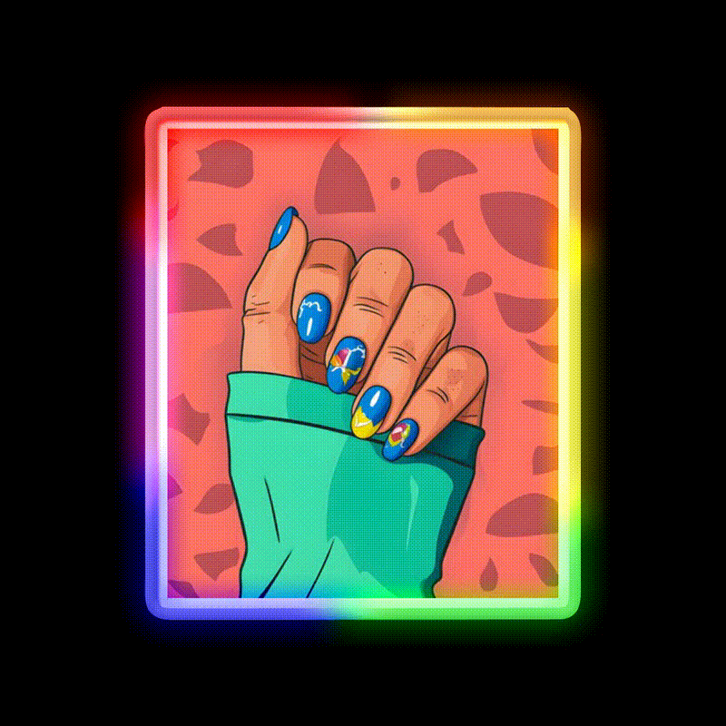 Summer Nails 2024 Nails Lover Nail Salon Led Neon Sign Rgb Color - LED neon sign close-up detail
