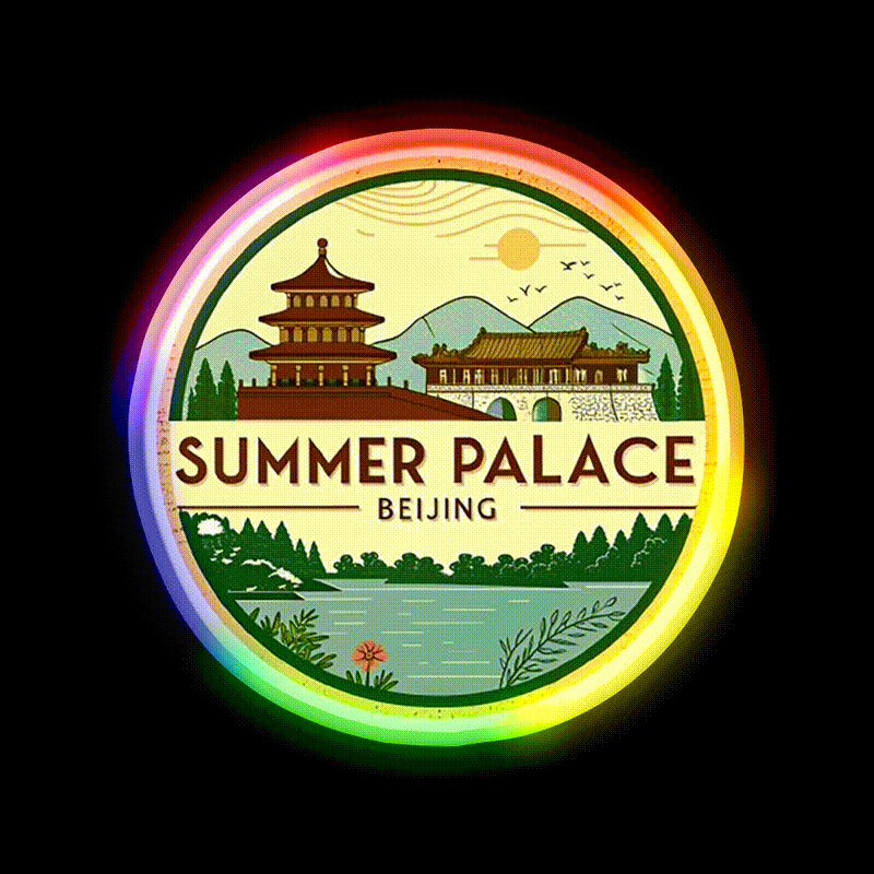Summer Palace Beijing Asian Cultural Led Neon Sign Rgb Color - LED neon sign close-up detail