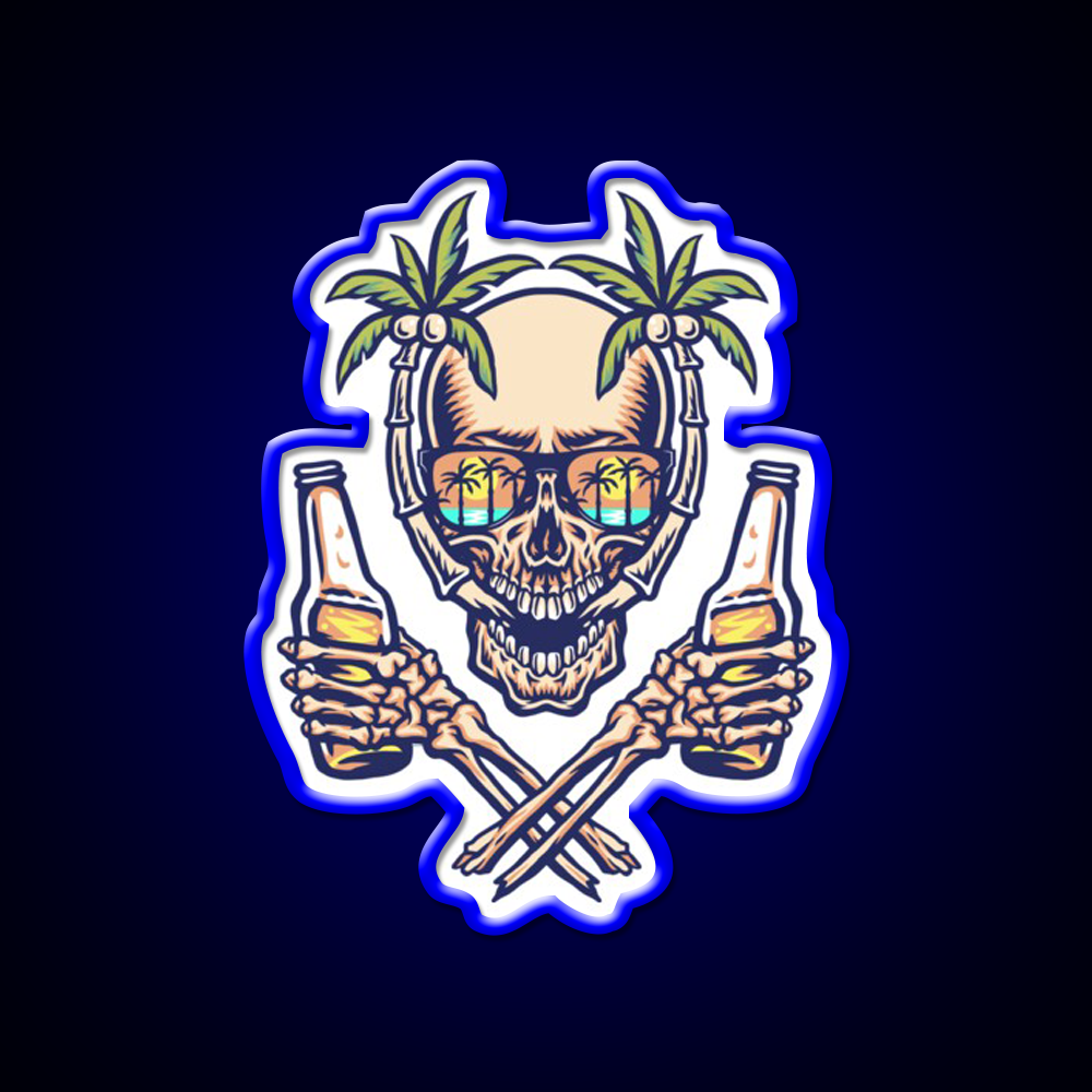 Summer Skull Beer Bar Decor Led Neon Sign Rgb Color - LED neon sign view 5