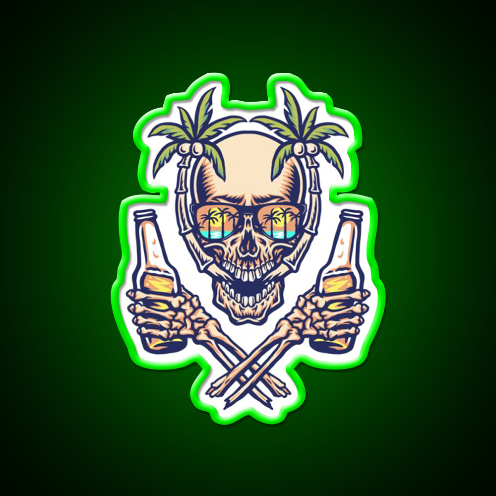 Summer Skull Beer Bar Decor Led Neon Sign Rgb Color - LED neon sign view 8